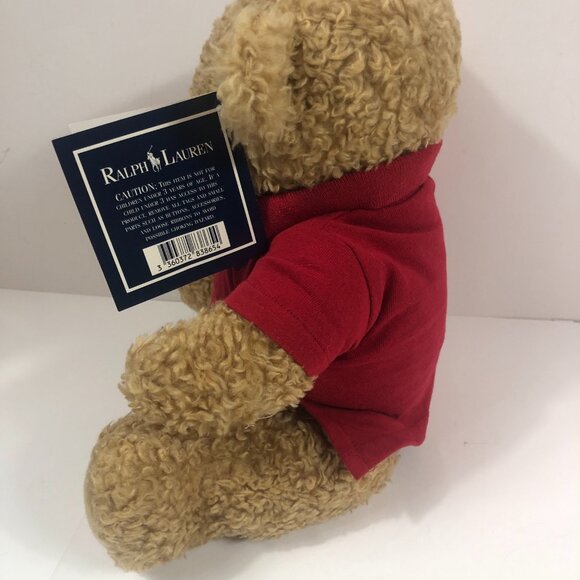 VINTAGE RALPH LAUREN  POLO JOINTED BEAR wearing polo red shirt 4 CANCER - Picture 7 of 12